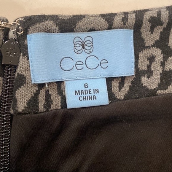 CECE Women's Gray Animal Print Above The Knee A-Line Skirt - Picture 5 of 5